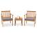 Alt View 8. Costway - 3 PCS Patio Wood Furniture Set Acacia Wood Chairs & Coffee Table with soft Cushions - Grey + Natural.