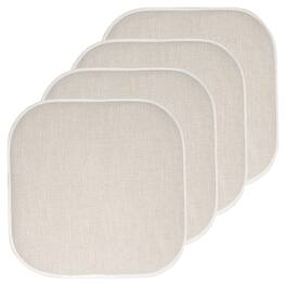 Sweet Home Collection - Alexis Memory Foam No Slip Back 16" x 16" Chair Pad Cushions, 4-Pack - Linen/Beige