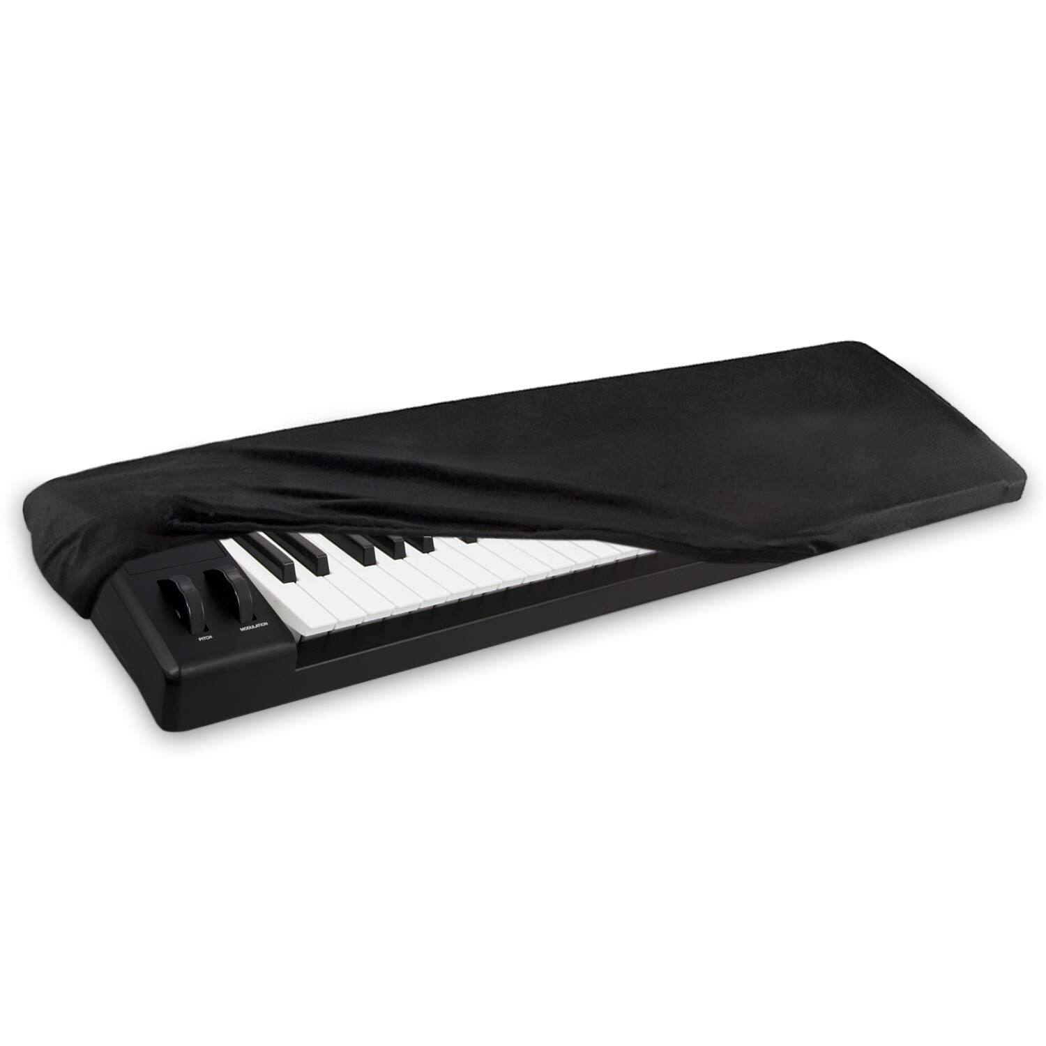 Alt View 3. HQRP - Elastic Spandex Keyboard Dust Cover with Storage Bag for Casio 61-76 Key Digital Pianos - Black.