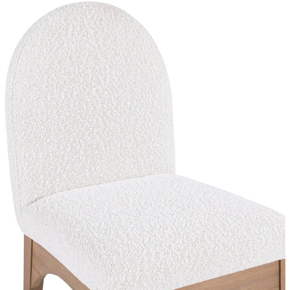 Alt View 4. Meridian Furniture - Waldorf Cream Boucle Fabric Dining Chair - Beige.