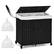 Front. Costway - Laundry Hamper w/Wheels & Lid, 125L 3-Section Clothes Hamper w/2 Liner Bags - Black.