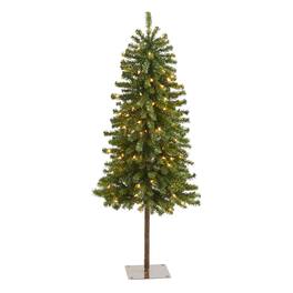 BreeBe - 4' Alpine Christmas Tree with 100 Lights and 260 Tips - Green