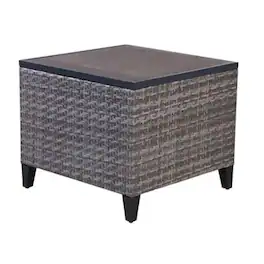 Four Seasons Courtyard - Serronova Faux Wood Top Aluminum Side Table - Light Gray