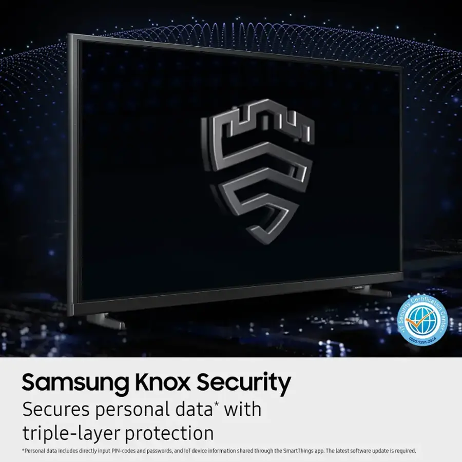 Samsung Knox Security Center. IT Chg-1291-2094. Samsung Knox Security secures personal data with triple-layer protection. Personal data includes directly input PIN-codes and passwords, and device information shared through the SmartThings app. The latest software update is required.