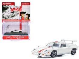 Lotus Europa RHD (Right Hand Drive) Stripe "The Circuit Wolf" Manga 1/64 Diecast Model Car by Kyosho - White with Red