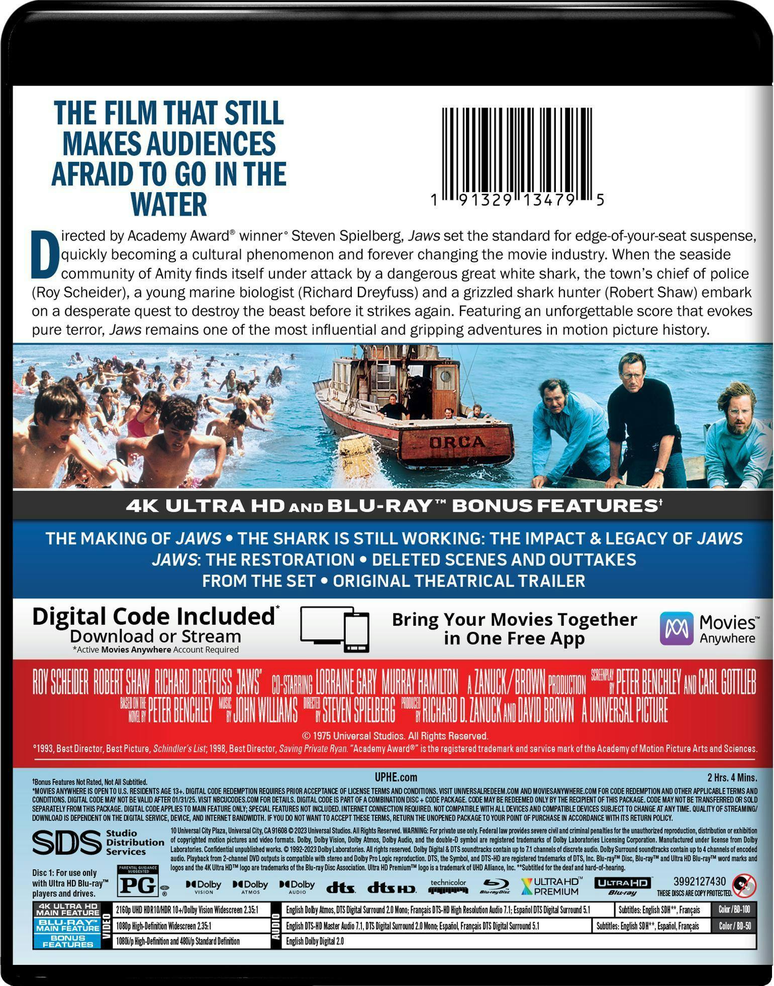 Back. Jaws (4K Ultra HD + Blu-ray + Digital Copy) [UHD].