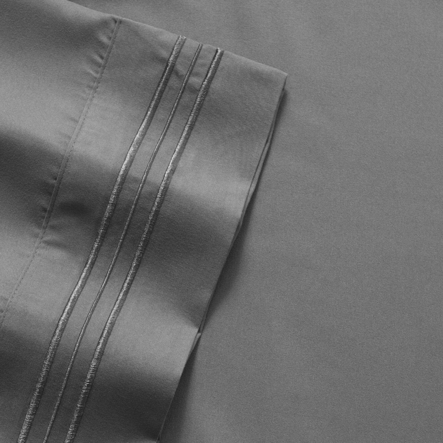 Left. Sweet Home Collection - 18"-24" Extra Deep Pocket, 4-Piece Bed Sheets Set, California King - Gray.