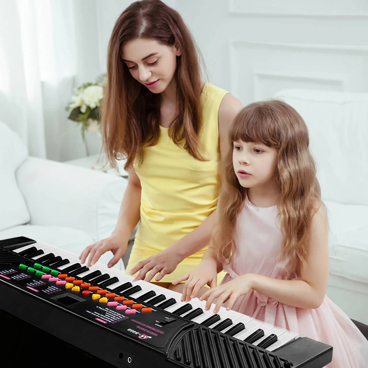 Alt View 12. Costway - 54 Keys Electronic Music Keyboard Kid Piano Organ W/Mic & Adapter - Black.