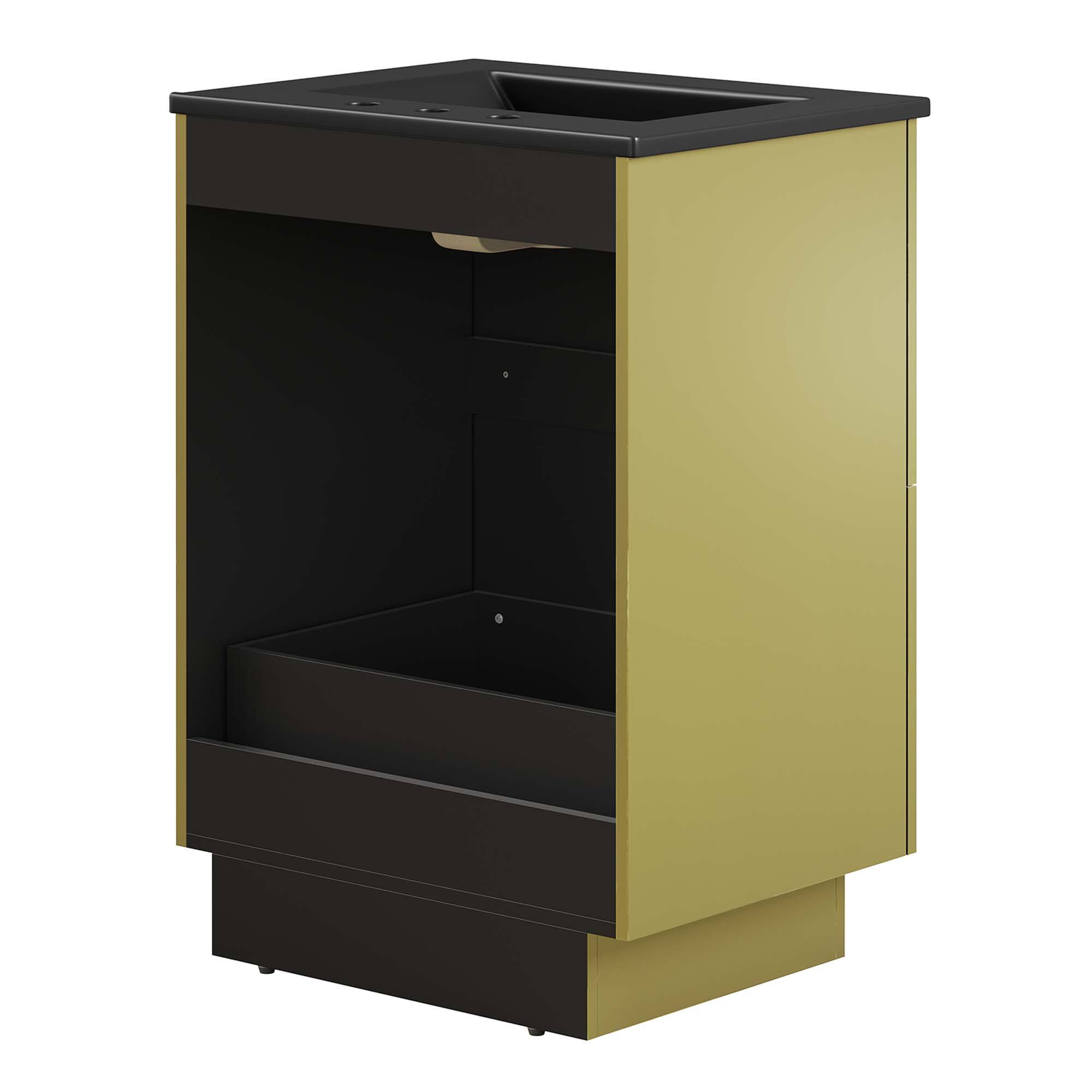 Alt View 3. Modway - Quantum Bathroom Vanity Basin Included by Modway - Black Gold.