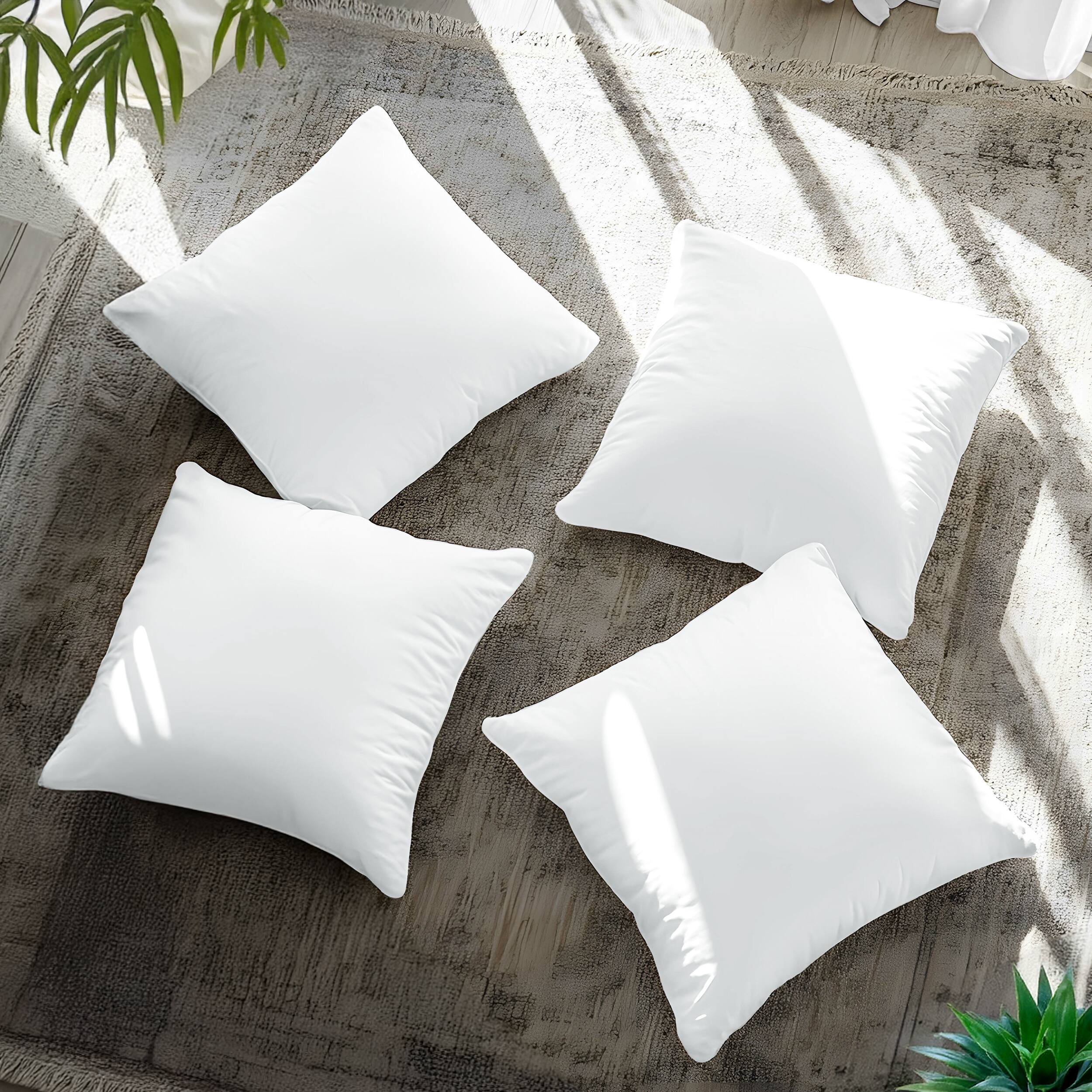 Alt View 1. Lux Decor Collection - 4-Pack Square Throw Pillow Inserts Soft & Comfortable Decorative Cushions Indoor/Outdoor All-Season - 20X20 Inches.
