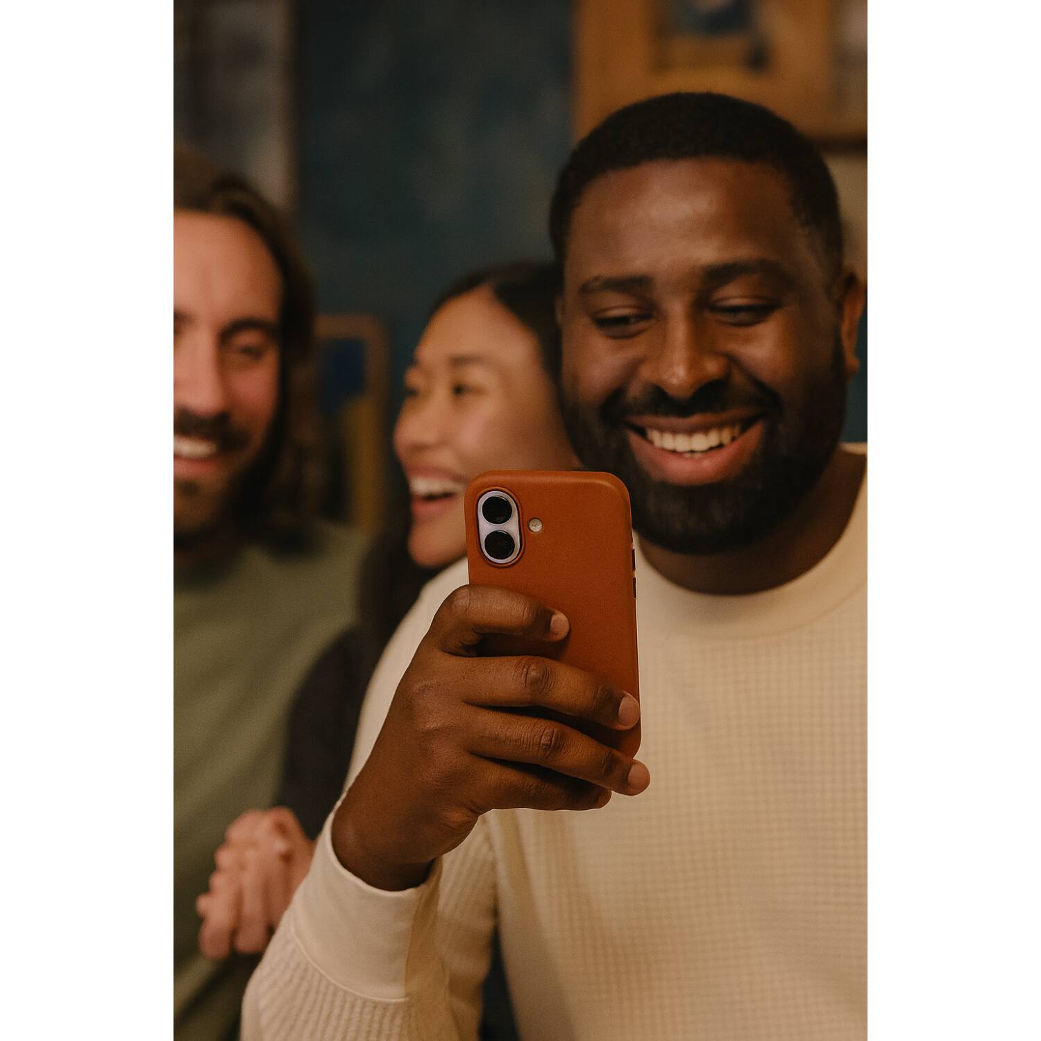 Alt View 3. SaharaCase - Apple iPhone 17 Vegan Leather Case | Compatible with Magsafe | Indy Series - Canyon Brown.