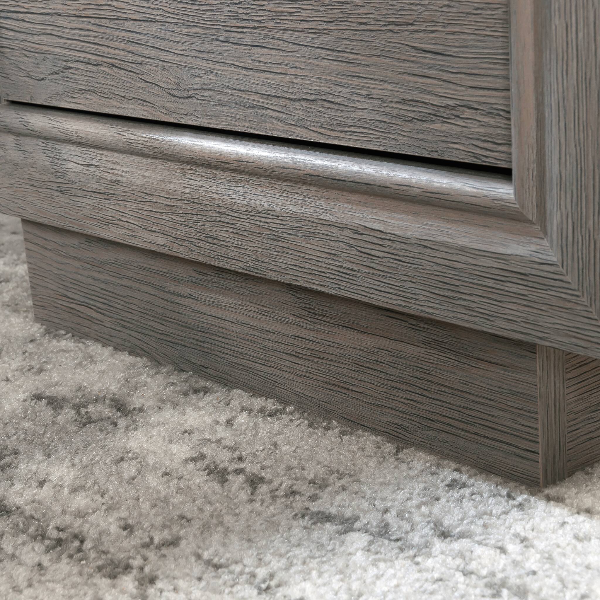 Alt View 2. Spaco - L-Shaped Computer Desk, Cord Management, File Drawer and Storage Shelf - Brown.