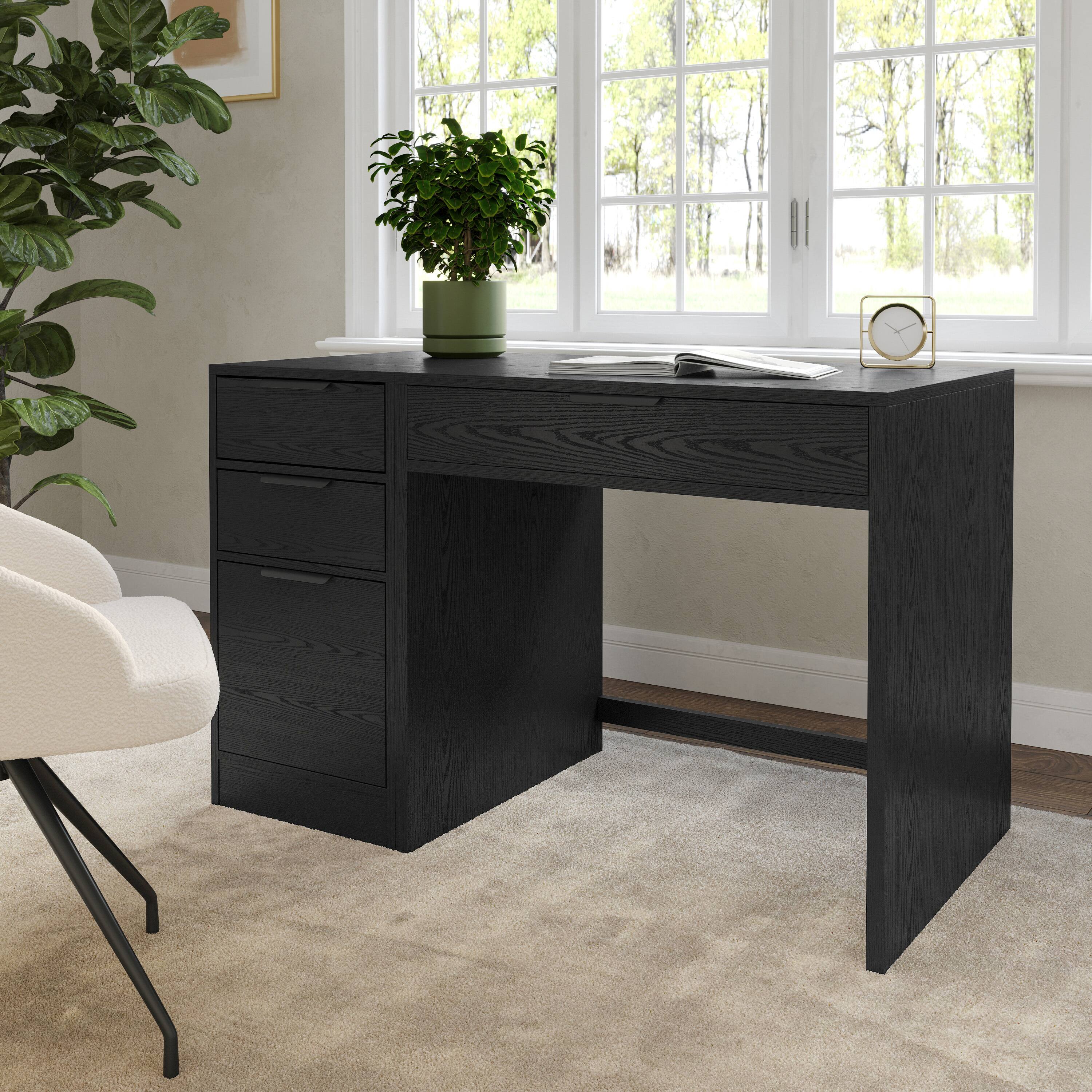 Alt View 1. Martha Stewart - Kayden Modular Single-Drawer Desk & 3 Drawer File Cabinet - Black.