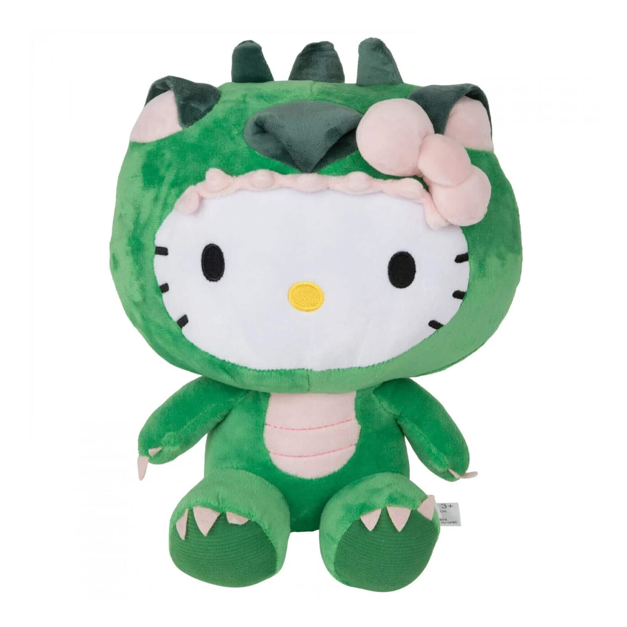 Front. Hello Kitty - Sanrio Hello Kitty Dragon Costume 6.5 Inch Plush - Green.