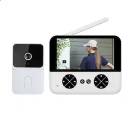 Cluzine - Tuya Smart Video Doorbell, 4.3" Screen, Voice Changer, IR Night Vision, 2-Way Talk, 2.4G WiFi