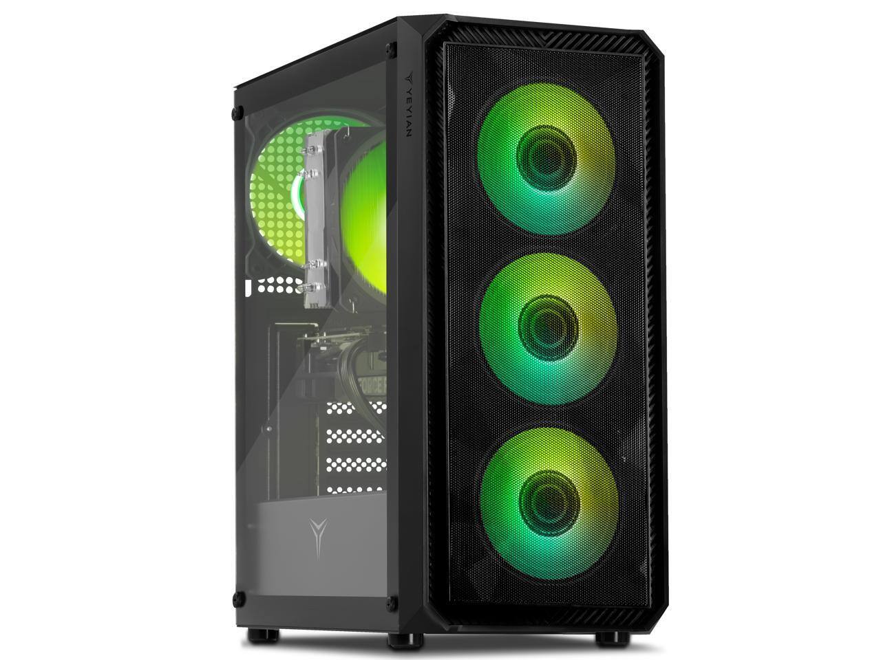 Front. YEYIAN - Yeyian Gaming Desktop PC Tanto AMD Ryzen 5 8400F 32GB DDR5 1TB SSD GeForce RTX 5060 Ti Windows 11 Home - Black.