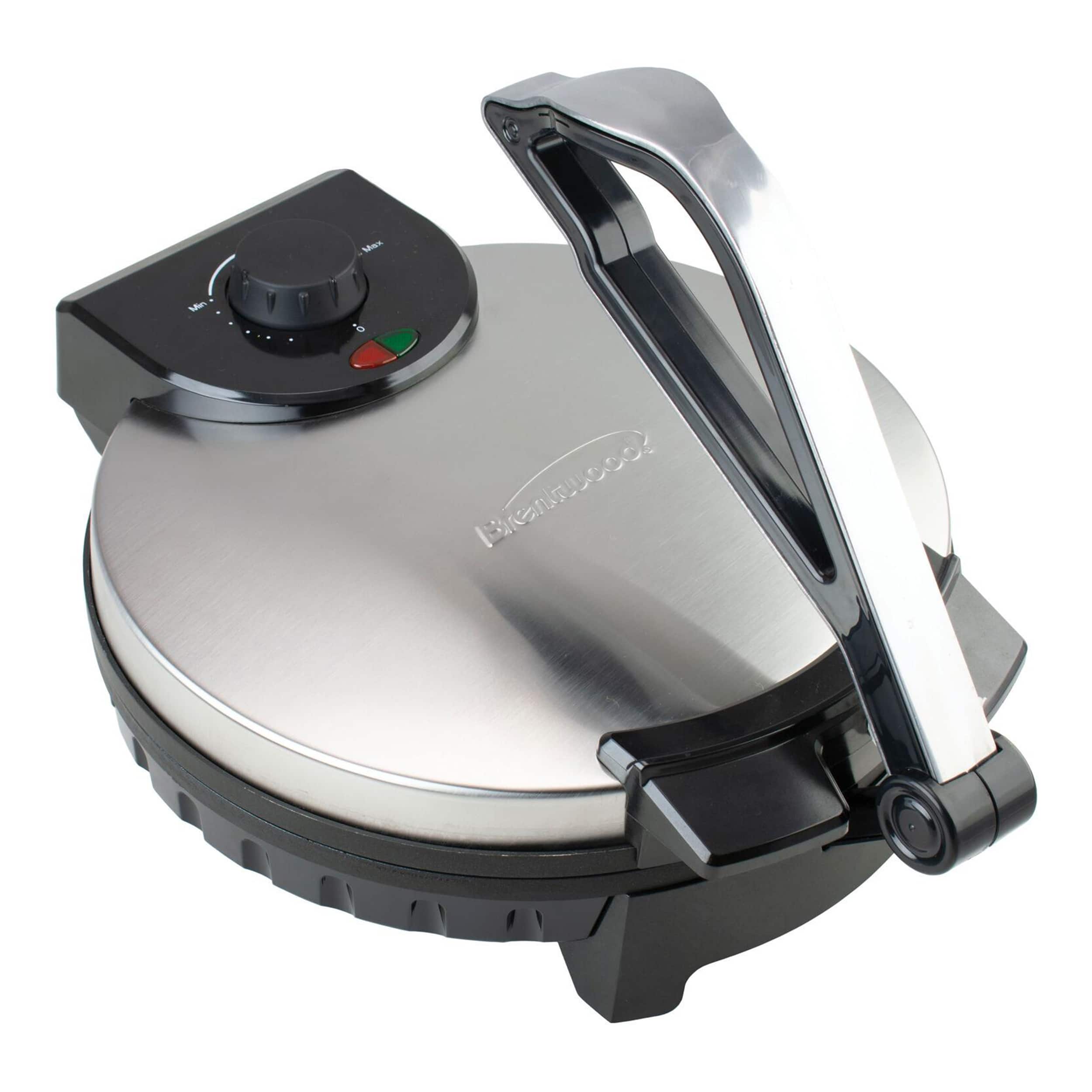 Brentwood - 12 Inch Stainless Steel Nonstick Electric Tortilla Maker - Silver