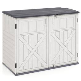 Gymax - 20 Cu.Ft Large Outdoor Storage Cabinet w/ Adjustable Shelf & Lockable Doors - White