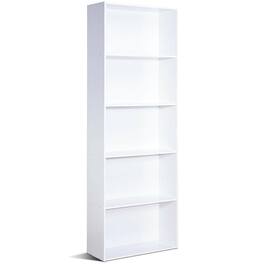 Hivvago - Modern 5-Tier Bookcase Storage Shelf Wood Finish - White