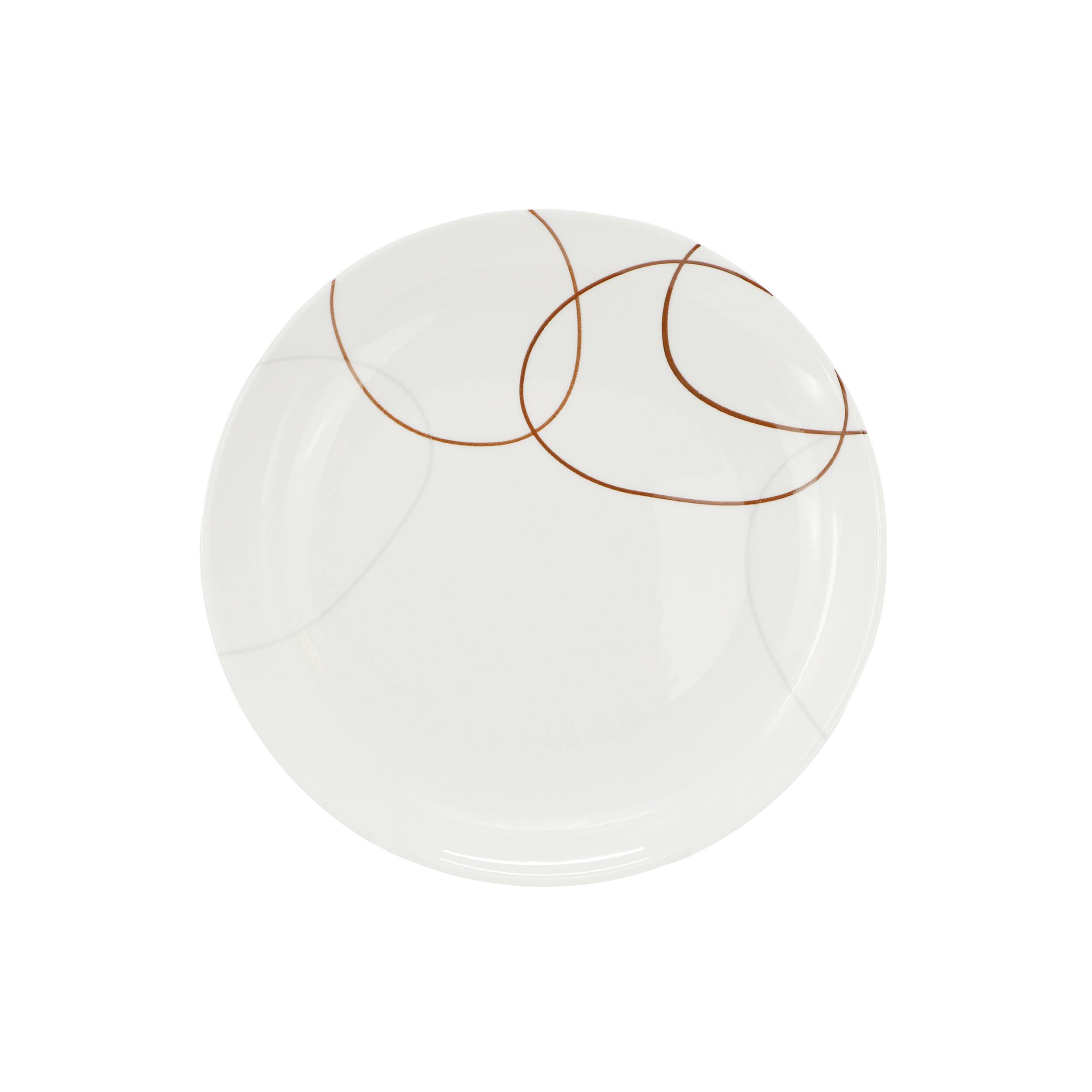 Back. Elama - Elama Sydney 16 Piece Porcelain Double Bowl Dinnerware Set, Service for 4 - White and Brown.