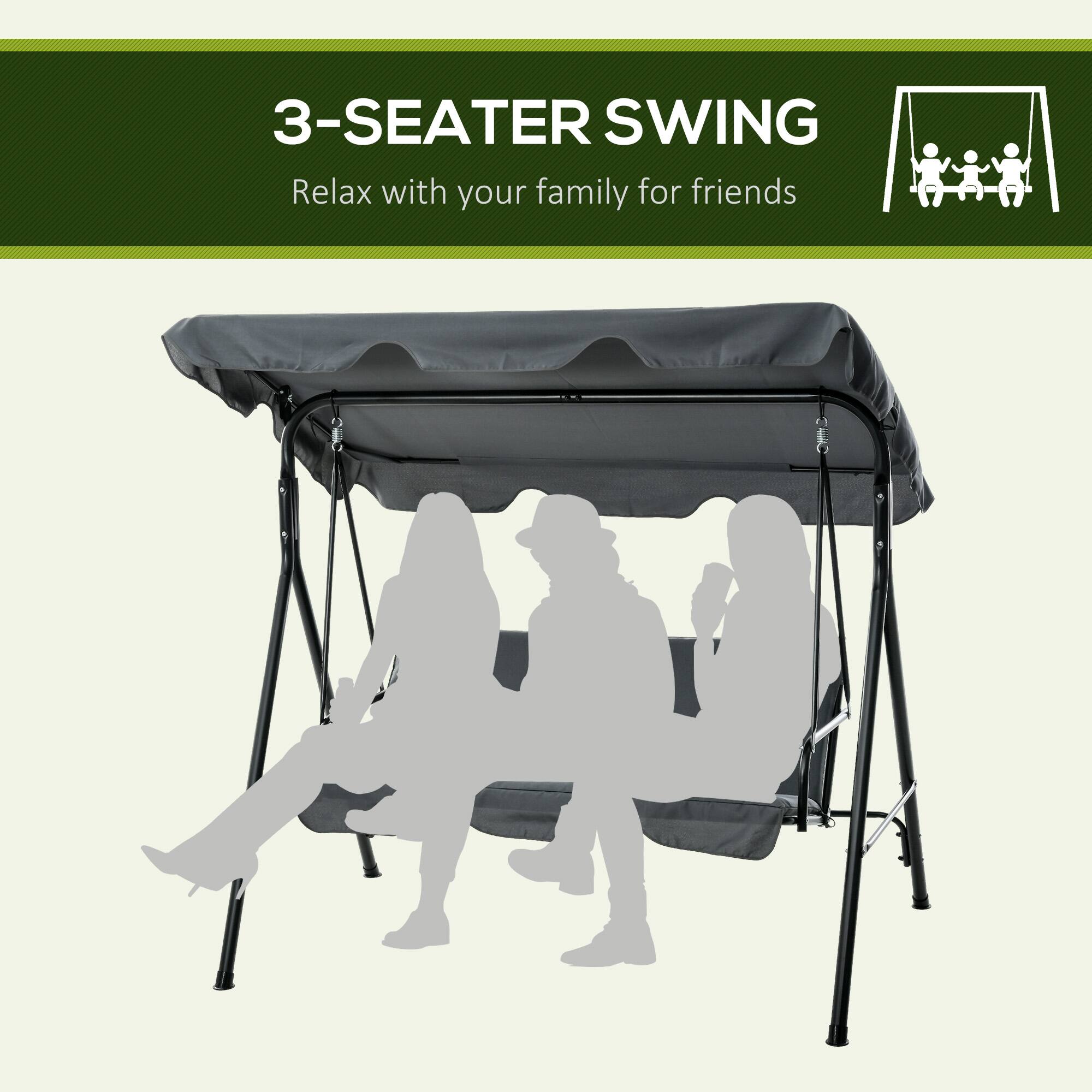 3-Seater Swing: Relax with your family or friends.
