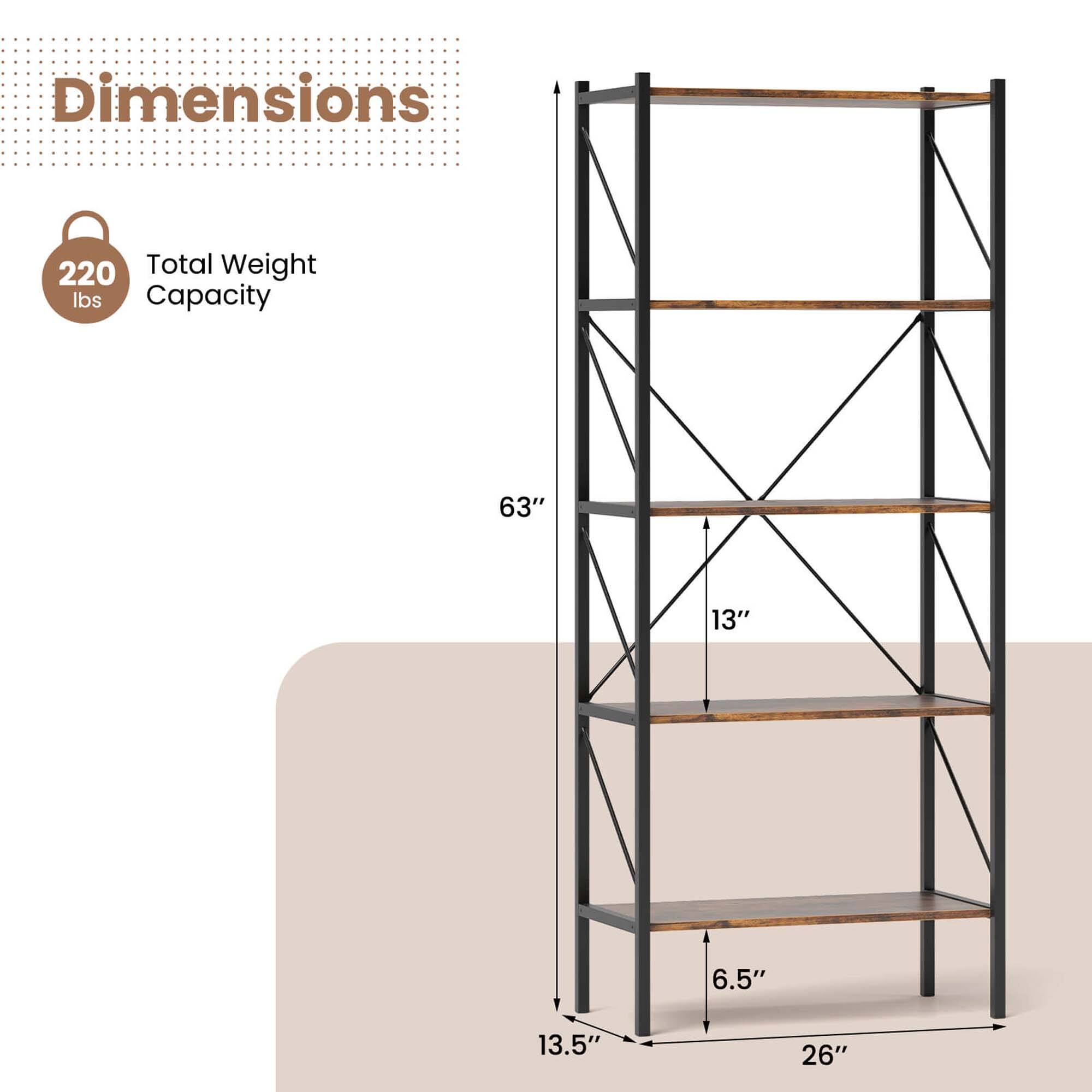 Dimensions: 220 Total Weight lbs Capacity: 63" x 13" x 6.5" x 13.5" x 26"