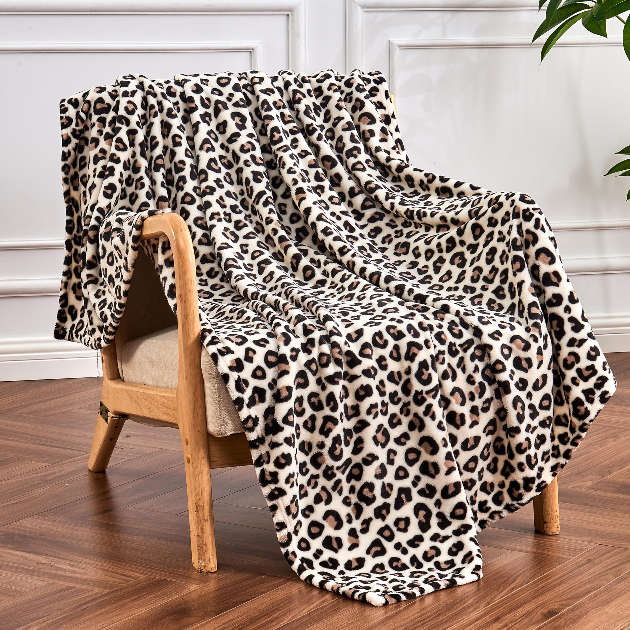 01 Cream Leopard-50"x60"-Throw