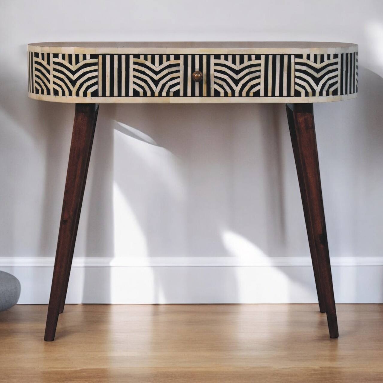 Alt View 7. Artisan Furniture - Honey Caramel Edessa Bone Inlay Console Table - Honey Caramel.