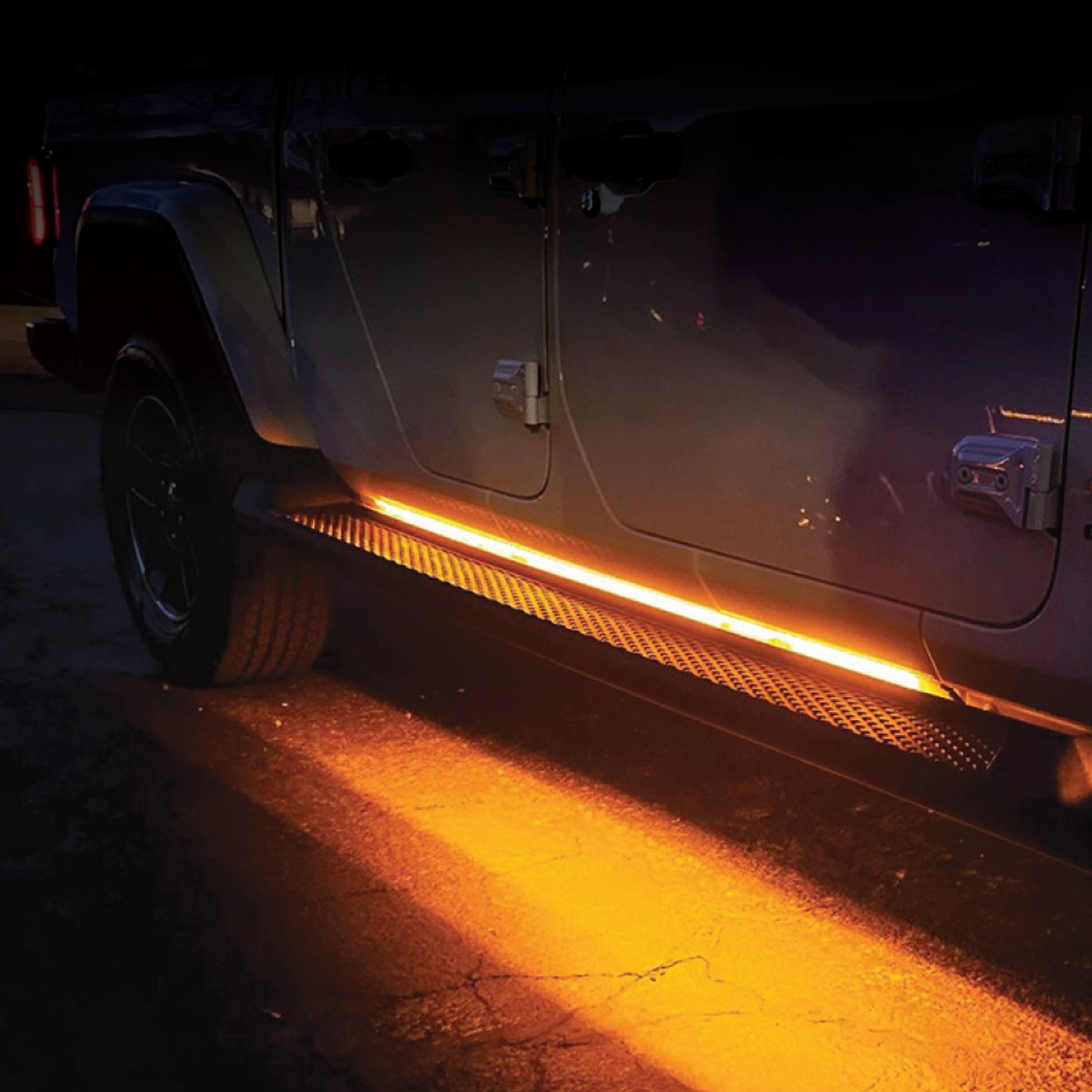 Alt View 12. Race Sport - COLORTRAIL LoPro 84” Sidekick Running Board Switchback LED Strip Kit - Multi.