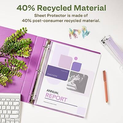 40% Recycled Material  
Sheet Protector is made of 40% post-consumer recycled material.  

SUCCESS  
ANNUAL REPORT
