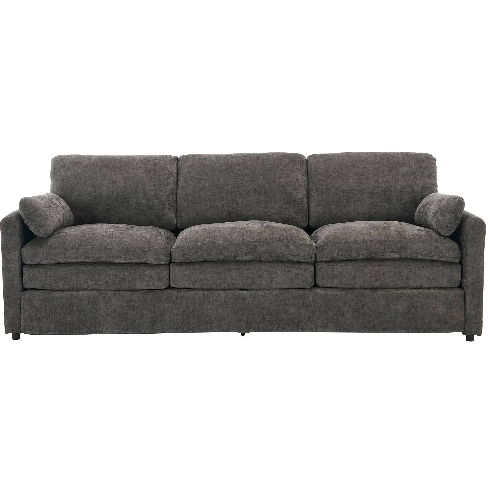 Alt View 6. GOODSILO - 89"" Cozy 3-Seater Sofa Oversized Comfy Cloud Couch Double Cushion Plush Sofa for Living Room - Grey.