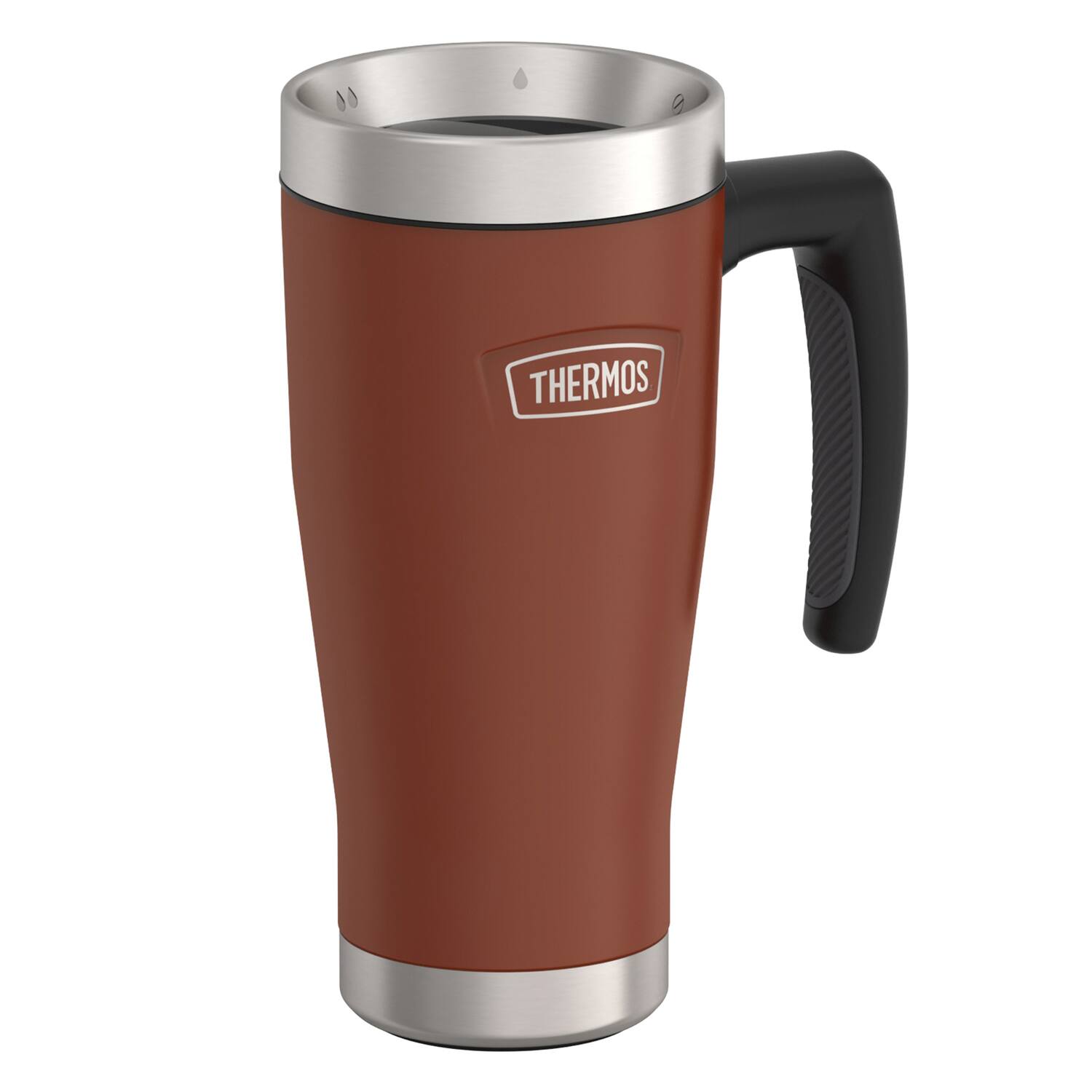 Left. Thermos - Icon 16-Oz Stainless Steel Mug - Saddle.