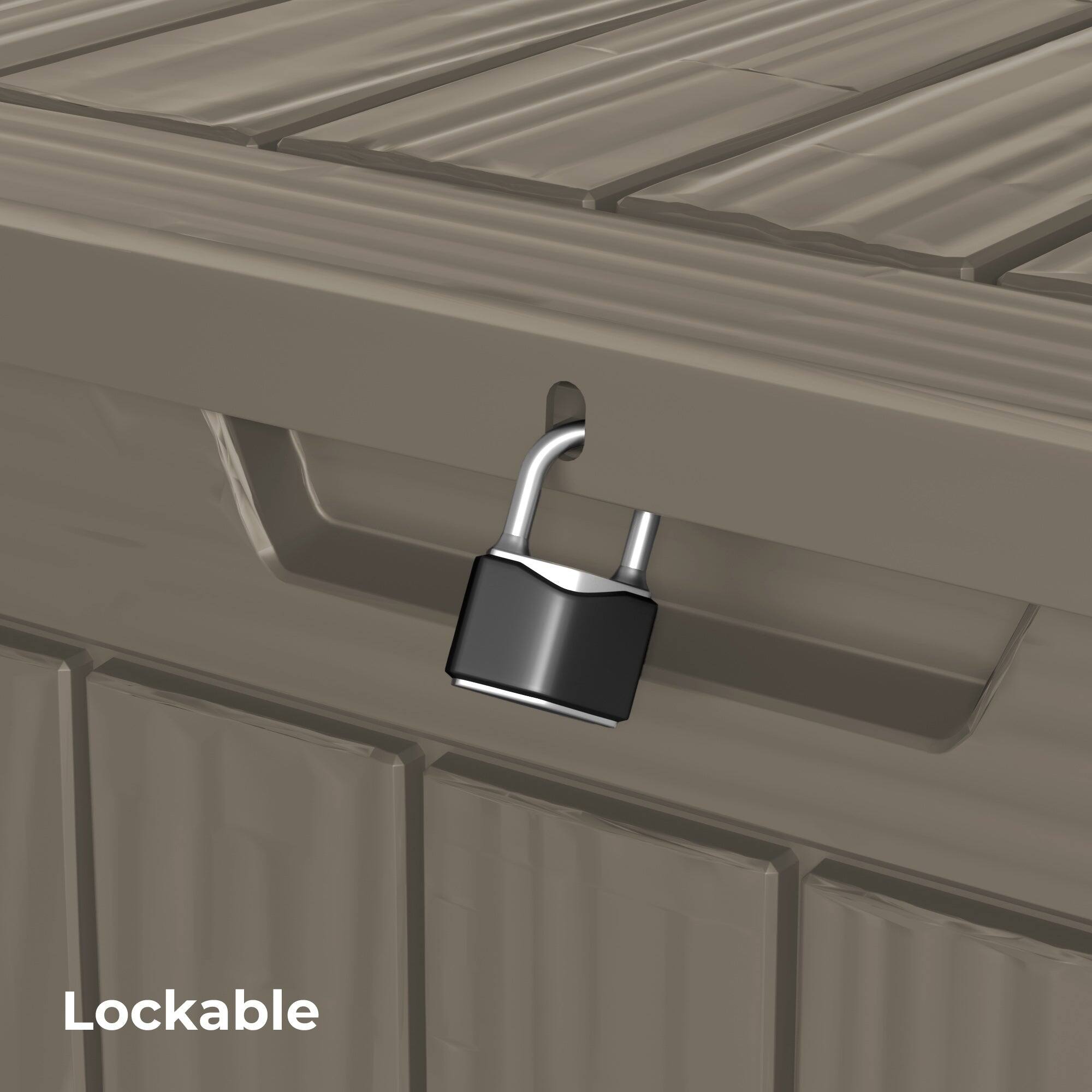 Alt View 1. Mondawe - 30 Gallons Resin All-Weather Waterproof Outdoor Storage Box - Light Brown.