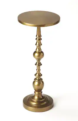 Butler Specialty - Darien 10 in. W Round Pedestal Side Table - Gold