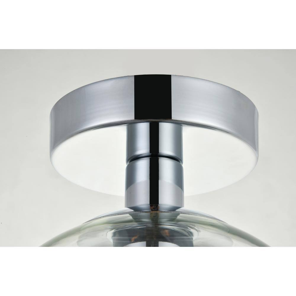 Left. Living District - Baxter 1 Light Chrome Flush Mount With Clear Glass - Chrome And Clear.