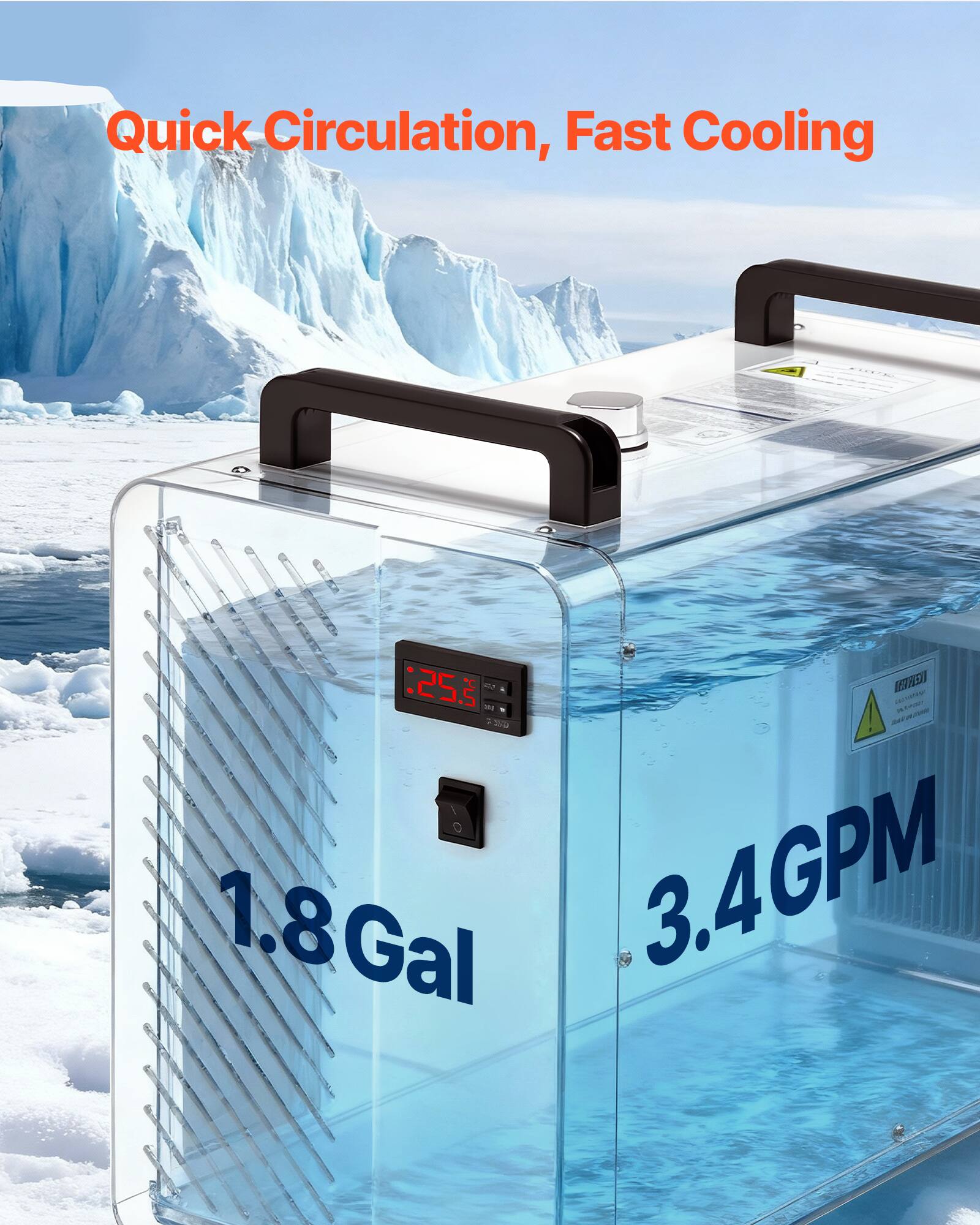 Quick Circulation, Fast Cooling

2.25. 8 . [R713] 200 ! 1,8Gal 3.4GPM