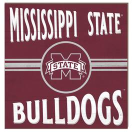 Jardine - Mississippi State Bulldogs 10'' x 10'' Retro Team Sign - Maroon
