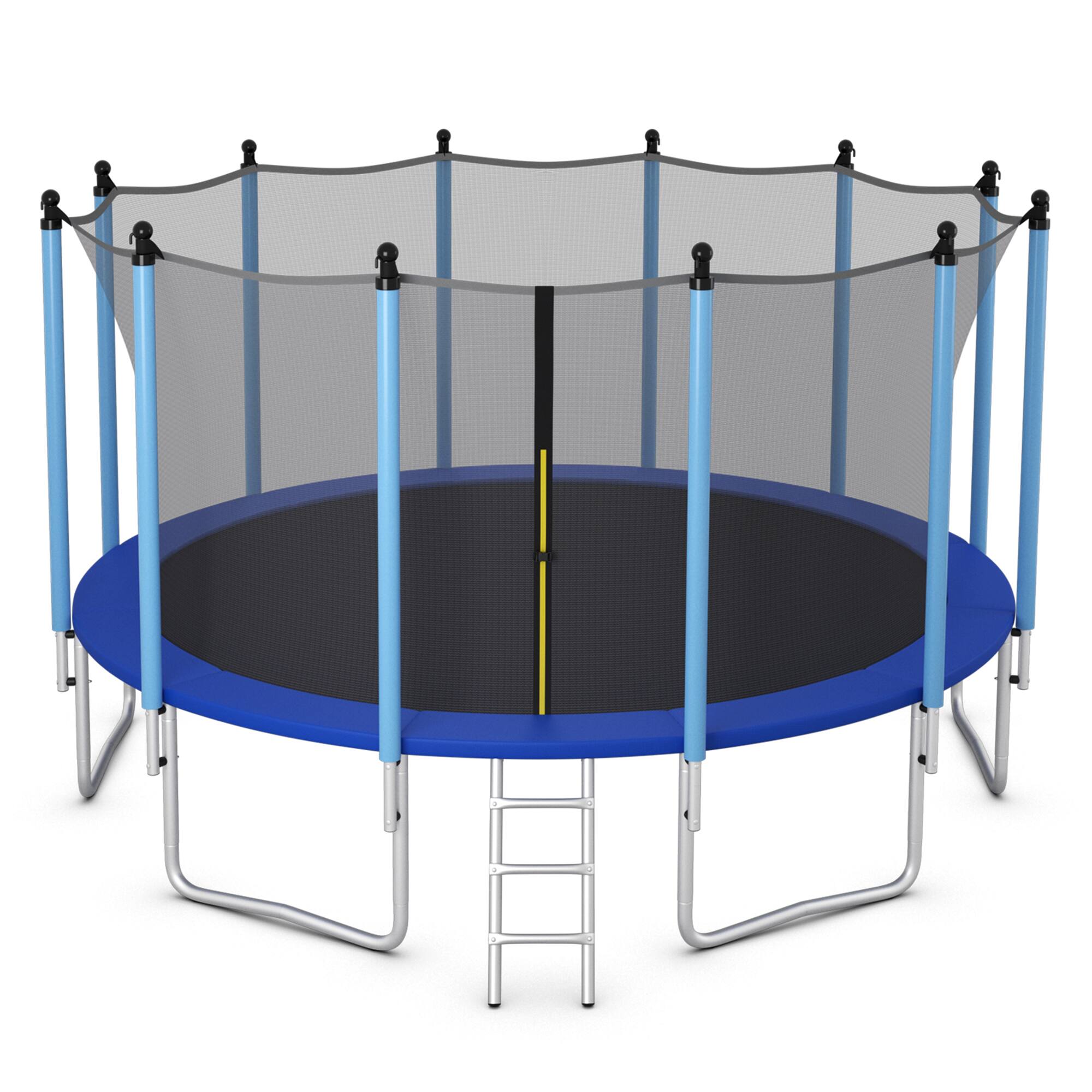 Alt View 5. Gymax - Gymax 16FT Jumping Exercise Recreational Bounce Trampoline for Kids W/Safety Enclosure - Black.