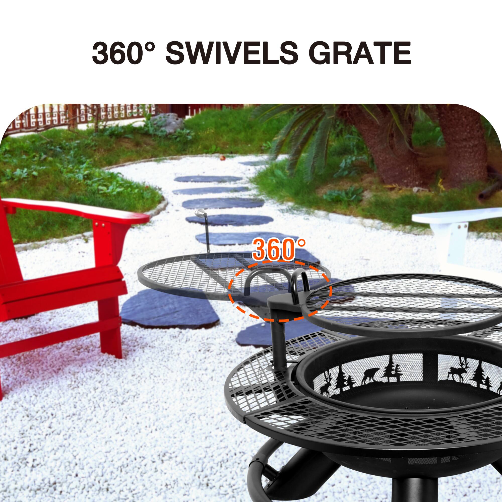 360° Swivels Grate