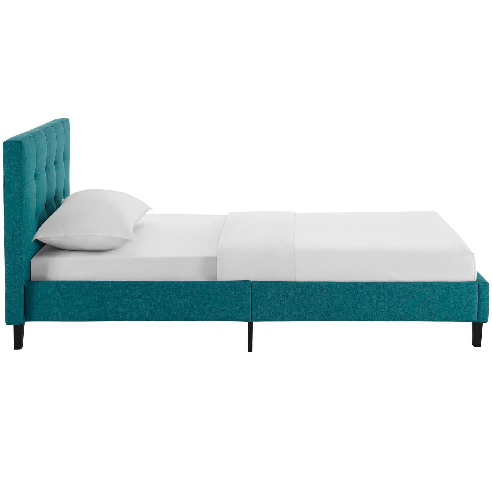 Back. Modway - Mia Fabric Twin Bed - Gray.