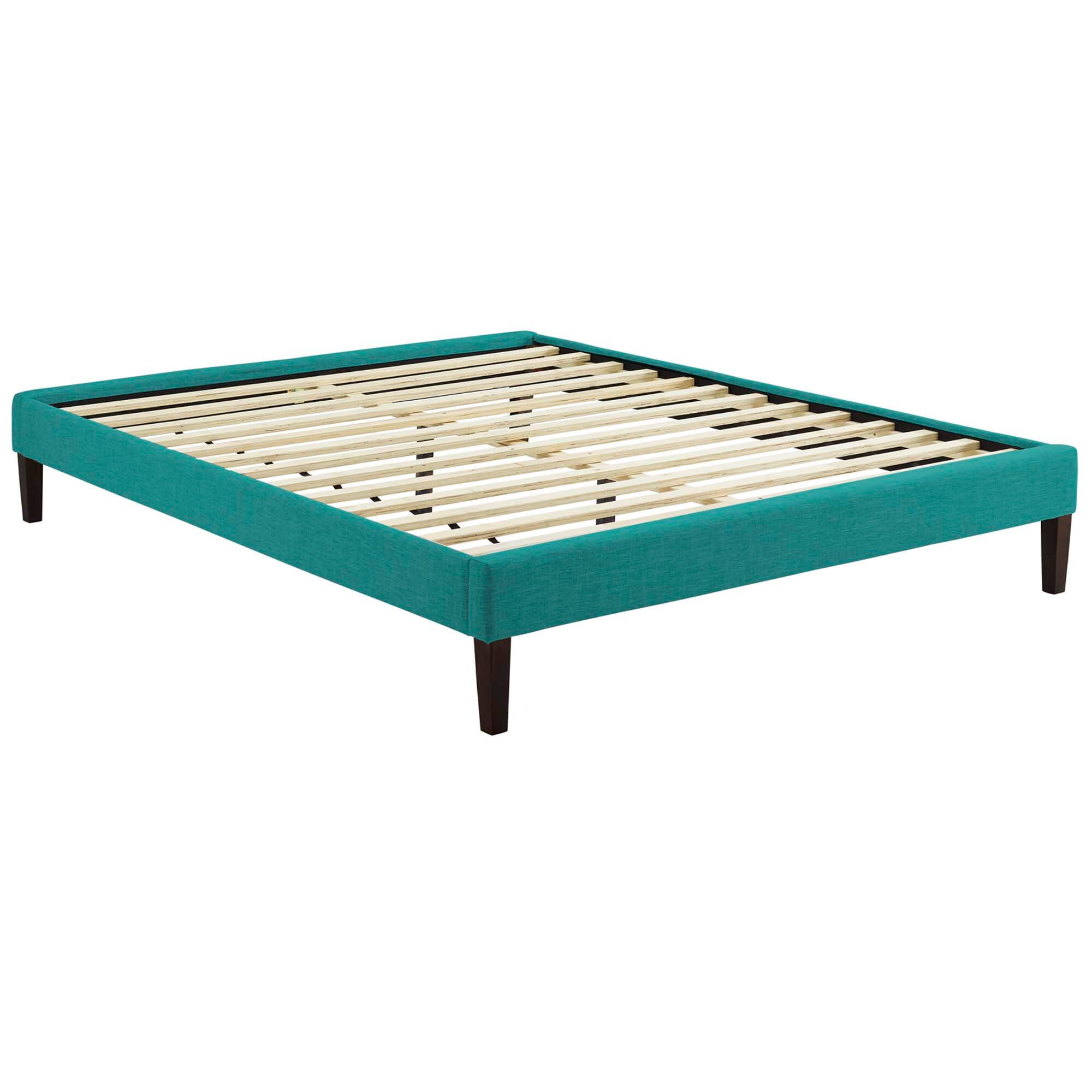 Left. Modway - Lodge Wood Full Platform Bed Frame - Brown.