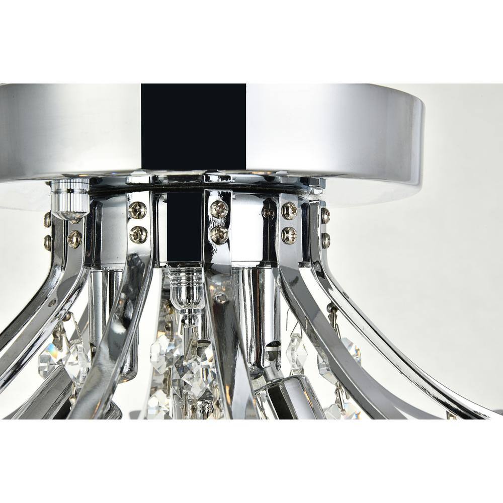 Left. Elegant Lighting - Toureg 3 light Chrome Flush Mount Clear Royal Cut Crystal - Chrome.