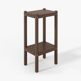 WestinTrends - Malibu 36" Outdoor Adirondack HDPE 2-Tier Patio Side Table - Dark Brown