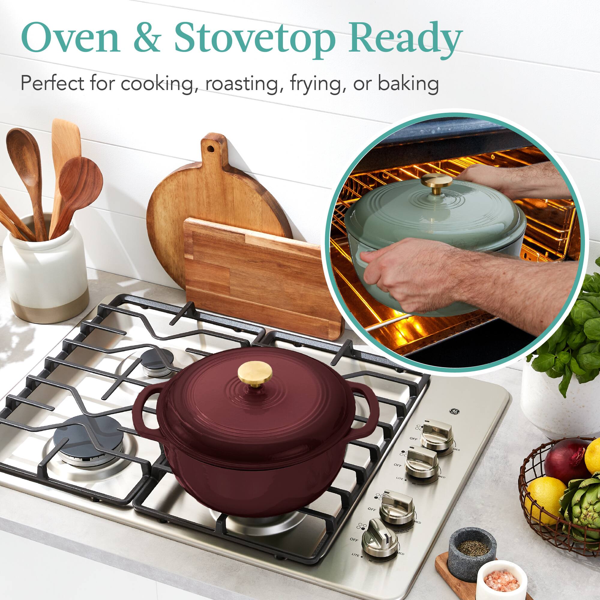 Oven & Stovetop Ready  
Perfect for cooking, roasting, frying, or baking