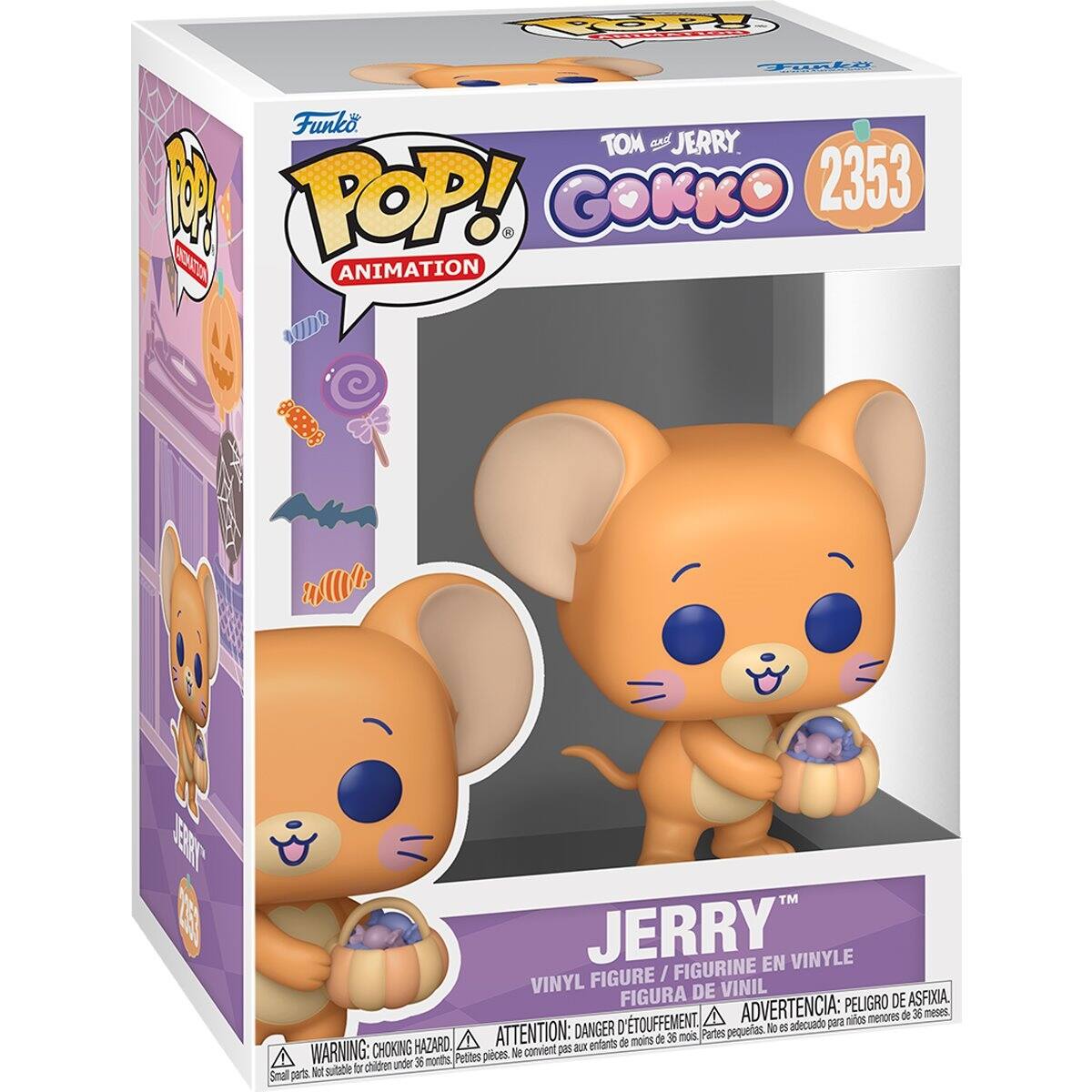 40 OE FTEA A Funko. TOM and JERRY 1 POP! GOKKO 2353 RTO ANIMATION Vn Mll TM JERRY" VINYLE FIGURINE EN FIGURE / VINYL DE VINIL FIGURA PELIGRO DE ASFIXIA. D'TOUFFEMENT, A ADVERTENCIA: p8 nitos menores de 36 meses DANGER pequeas to E adecuado HAZARD. ATTENTION: DU enftants de moins de 36 nois. Partes WARNING: CHOKING Pettes pieces N convient pes chiden under 36 months Not sutable t Small parts.