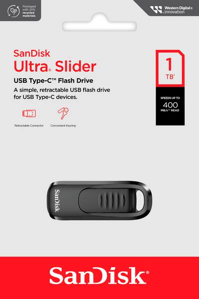 SANDISK 1TB Ultra Slider USB Type C Flash Drive Black SDCZ480-1T00 SANDISK 1TB Ultra Slider USB Type C Flash Drive Black SDCZ480-1T00