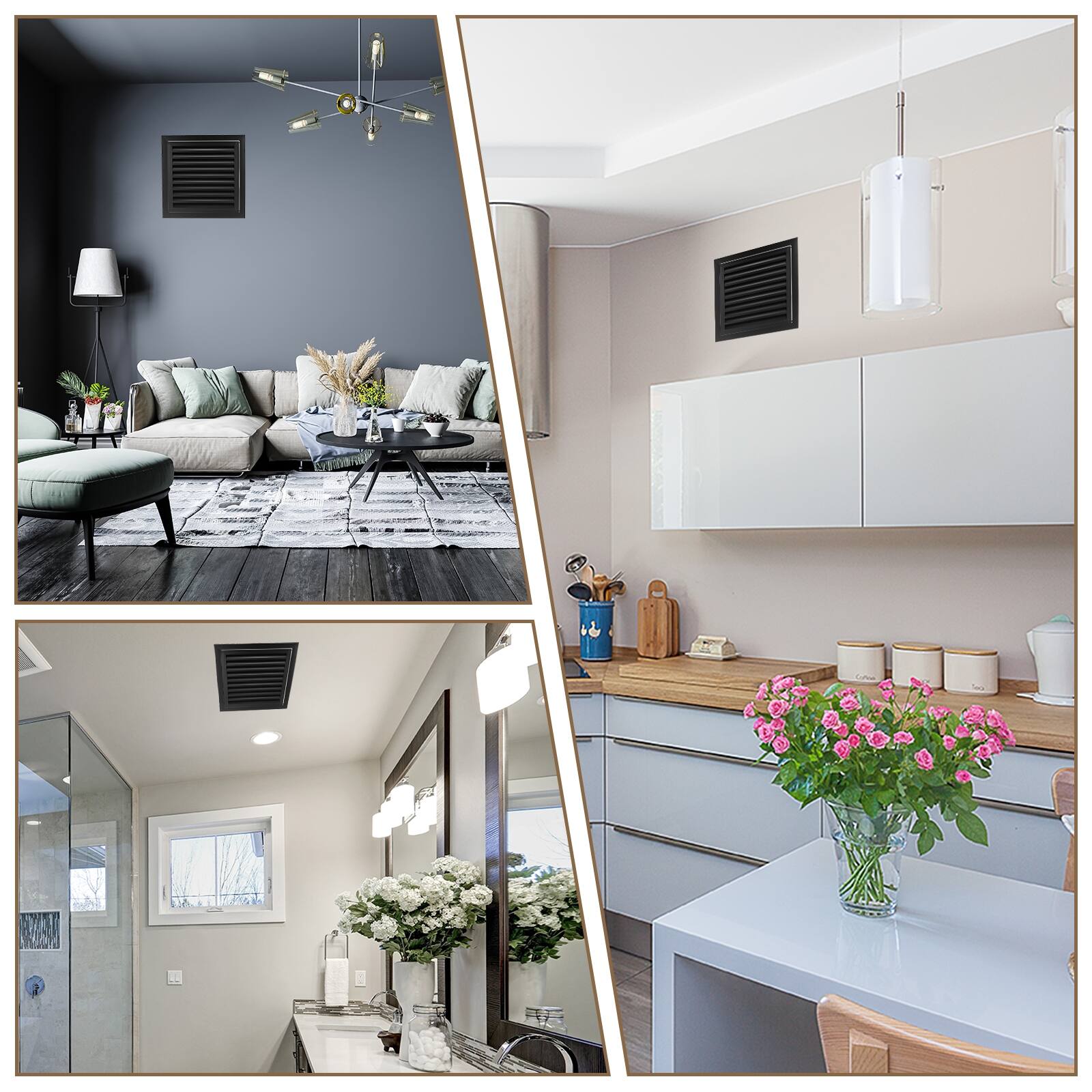 Alt View 5. Unique Bargains - 10" x 10" Return Air Vent Cover, Aluminum Alloy Linear Bar Removable Grille with Mesh Filter for HVAC System - White.