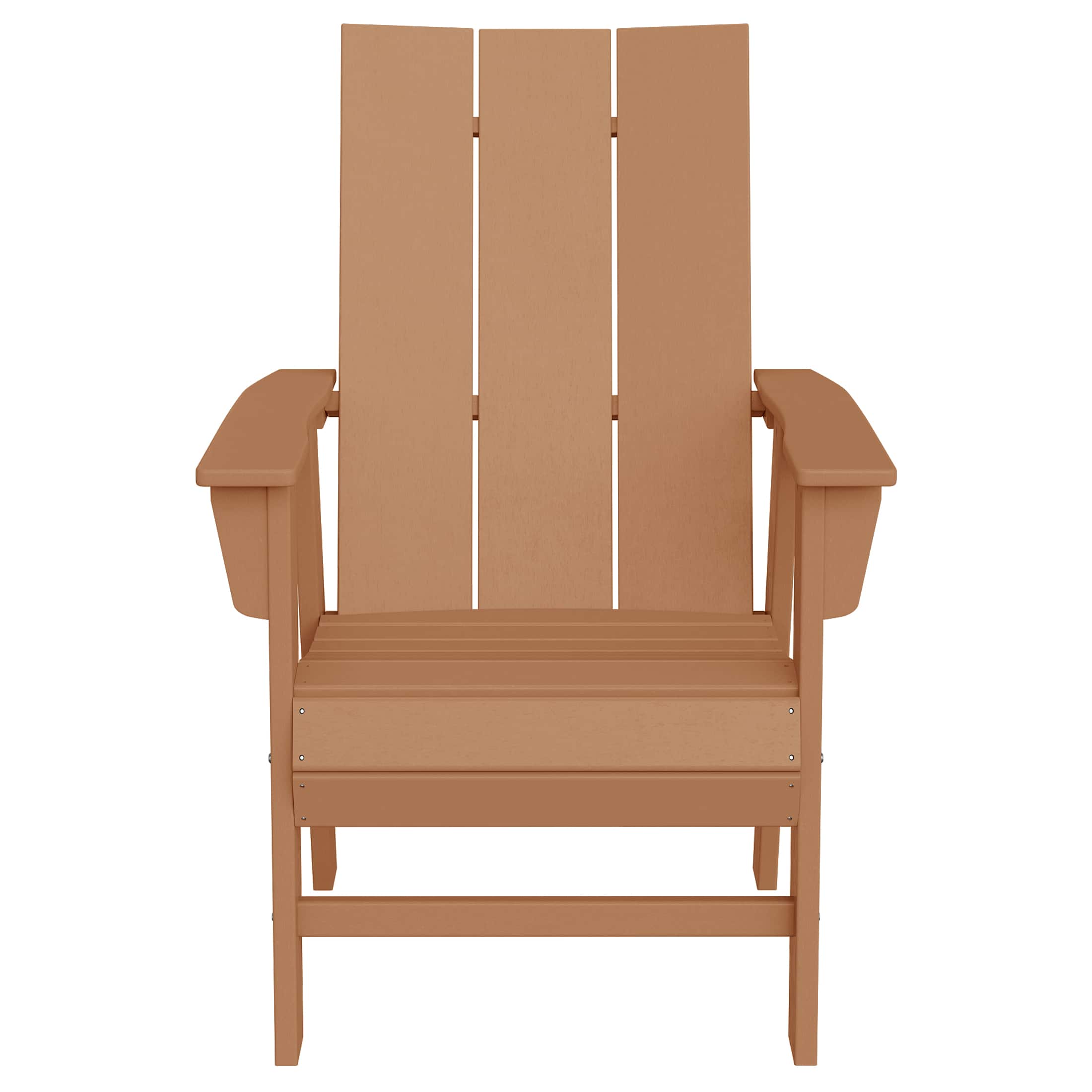 WestinTrends - Ashore Outdoor Patio HDPE Plastic Modern Adirondack Dining Chair - Teak