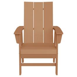WestinTrends - Ashore Outdoor Patio HDPE Plastic Modern Adirondack Dining Chair - Teak