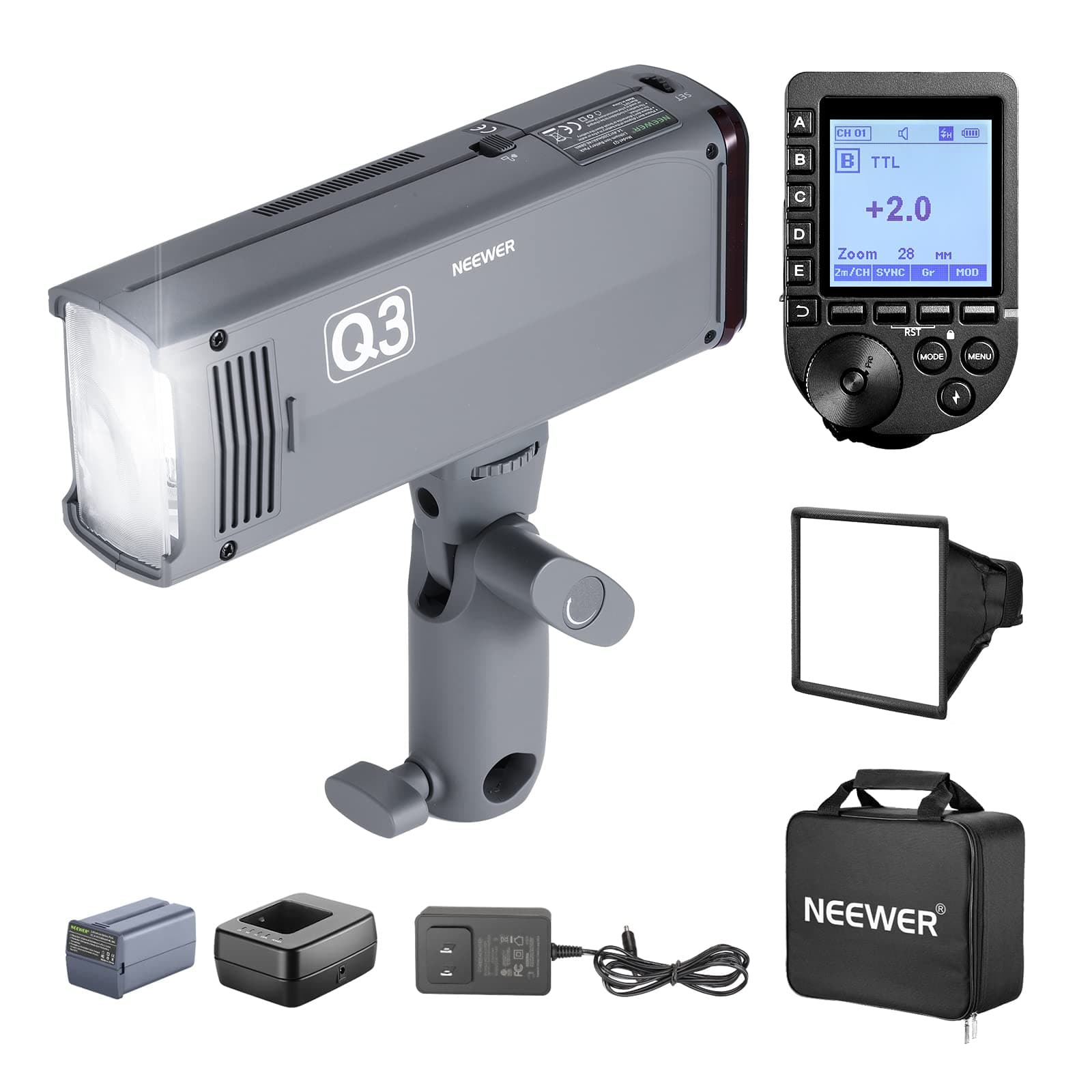 Neewer - Q3 200Ws TTL Flash, HSS, Softbox, 3200mAh
